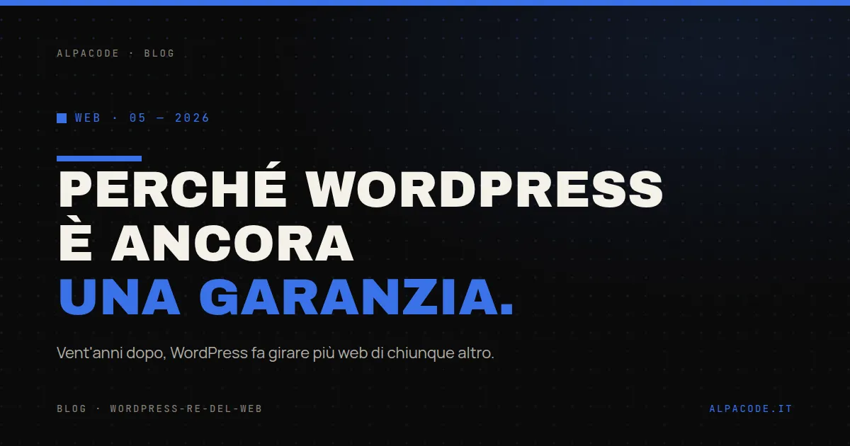 Copertina — Perché WordPress è ancora una garanzia nel 2026
